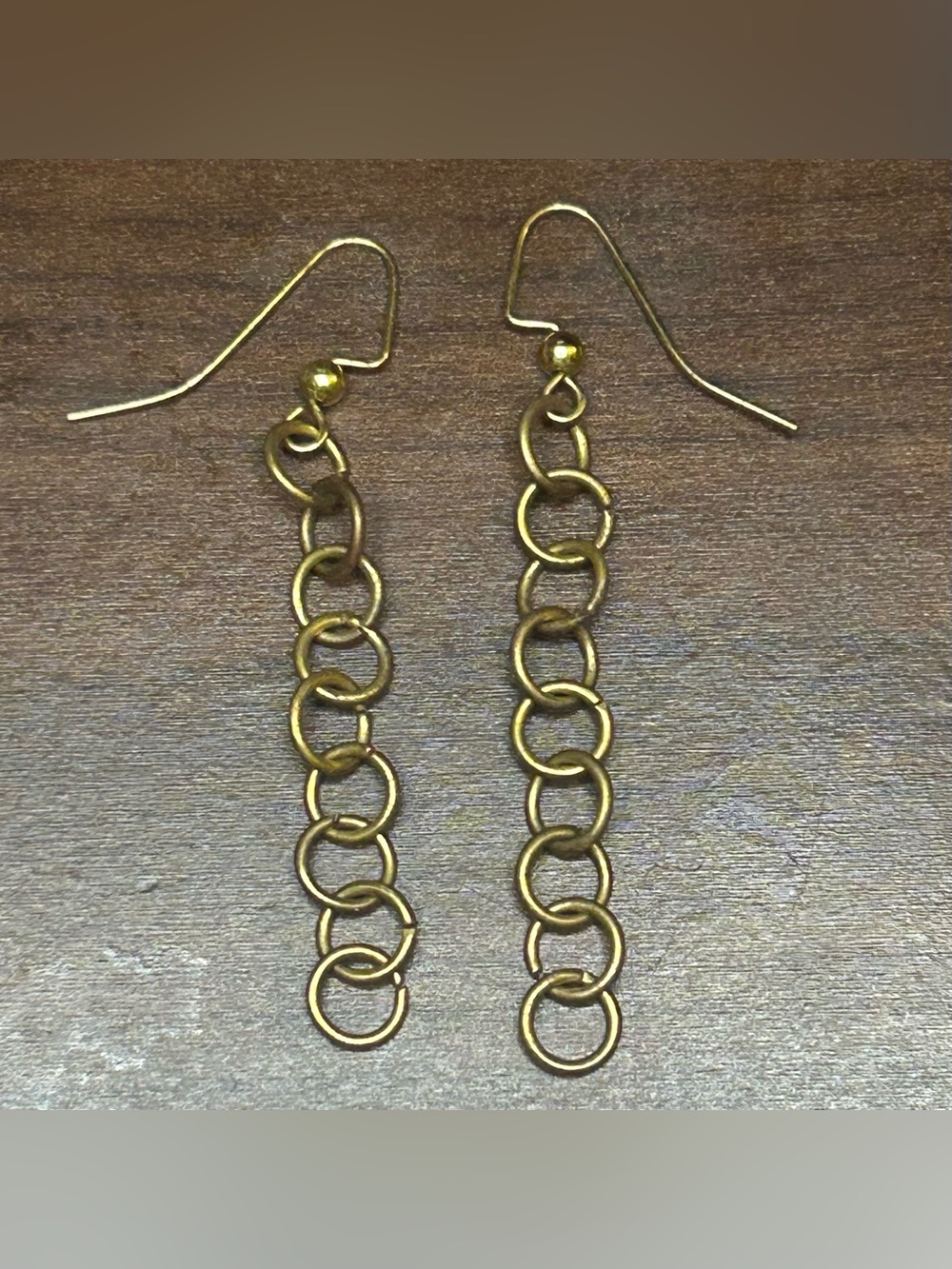 Gold Chain Link Drop Earrings